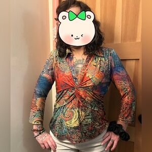 Colorful hippie Paisley Long Sleeve faerie Top